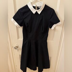 eShakti Classic Women’s Dress in Black with White Trim